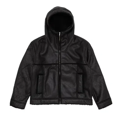 Pre-owned Supreme Faux Shearling Hooded Jacket 'black'
