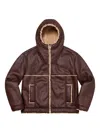 Supreme Faux-shearling Hooded Jacket In Brown