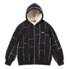 Supreme Faux Shearling Zip Up Hooded Sweatshirt 'black White'