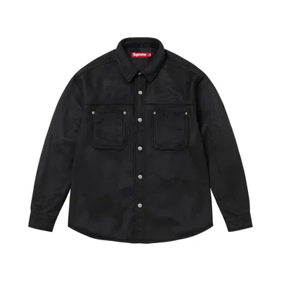 Pre-owned Supreme Faux Suede Snap Shirt 'black' | Men's Size Xxl