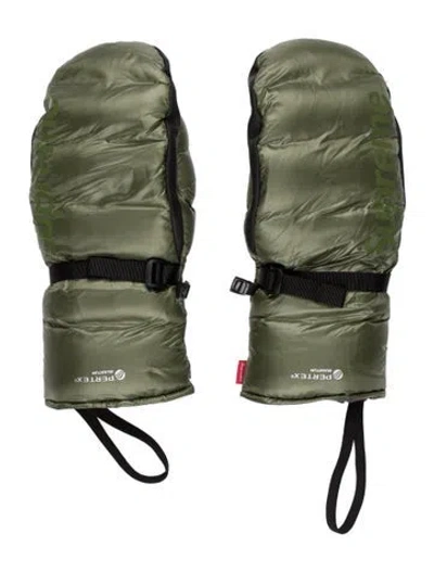 Pre-owned Supreme Featherweight Down Mittens In Green