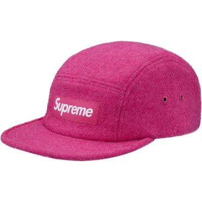 Pre-owned Supreme Featherweight Wool Camp Cap (fw17) In Pink