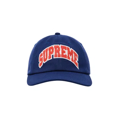 Pre-owned Supreme Felt Arc 6-panel 'navy' In Blue