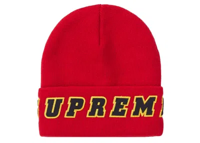 Pre-owned Supreme Felt Logo Beanie In Red