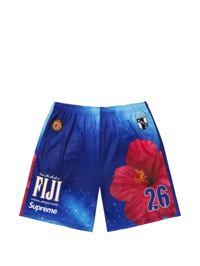 Supreme Fiji Graphic-print Shorts In Blue