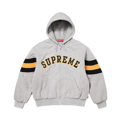 Pre-owned Supreme Filled Zip Up Hooded Sweatshirt 'heather Grey' | Men's Size S In Gray
