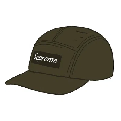 Pre-owned Supreme Fine Wale Corduroy Camp Cap In Olive In Green