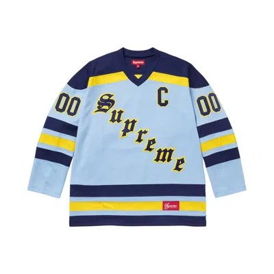 Pre-owned Supreme Fire & Ice Hockey Jersey 'light Blue' | Men's Size L