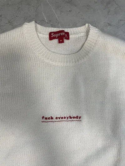 Pre-owned Supreme Fk Everybody Sweater M In White