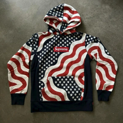 Pre-owned Supreme Flag Multi Box Logo Pullover Hoodie In Red