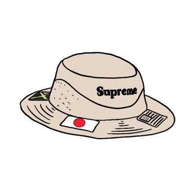 Pre-owned Supreme Flags Boonie In Tan