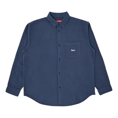 Pre-owned Supreme Flannel Shirt 'dark Slate' In Blue