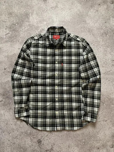 Pre-owned Supreme Flannel Shirt In Gray