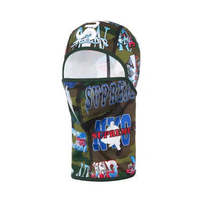 Pre-owned Supreme Flash Lightweight Balaclava 'woodland Camo' | Green | Men's Size Onesize
