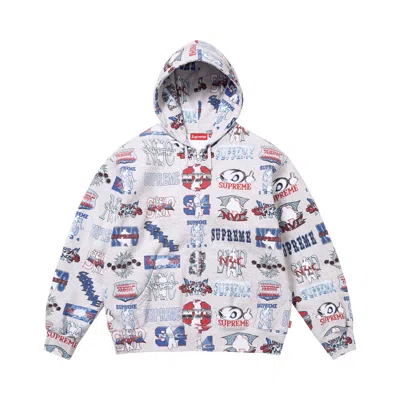 Pre-owned Supreme Flash Zip Up Hooded Sweatshirt 'ash Grey' | Men's Size Xl In Gray