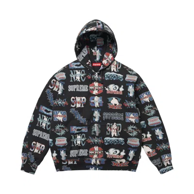 Pre-owned Supreme Flash Zip Up Hooded Sweatshirt 'black' | Men's Size Xl