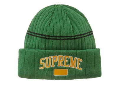 Pre-owned Supreme Fleece Lined Beanie In Green