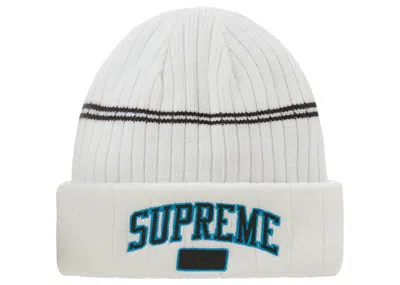 Pre-owned Supreme Fleece Lined Beanie In White
