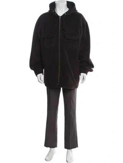 Pre-owned Supreme Fleece Zip Up Parka In Black