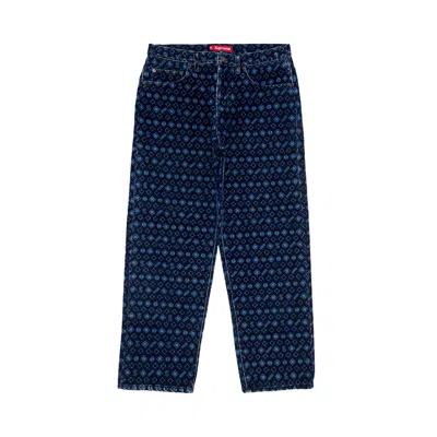 Pre-owned Supreme Flocked Loose Fit Jean 'blue'
