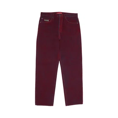 Pre-owned Supreme Flocked Regular Jean 'red' | Men's Size 32