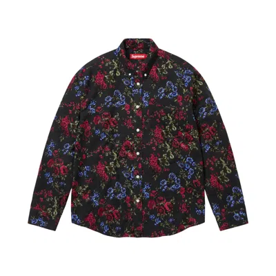 Pre-owned Supreme Floral Flannel Shirt 'black' | Men's Size S