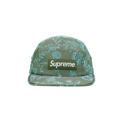 Pre-owned Supreme Floral Jacquard Camp Cap 'green' | Men's Size Onesize