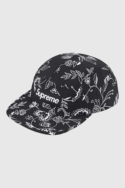 Supreme Floral Jacquard Camp Cap In Black, Men's At Urban Outfitters