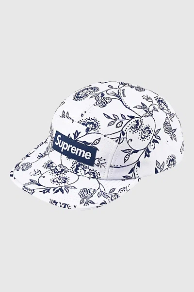 Supreme Floral Jacquard Camp Cap In White, Men's At Urban Outfitters