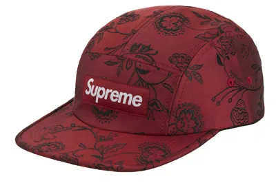Pre-owned Supreme Floral Jacquard Camp Cap Red