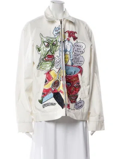 Pre-owned Supreme Floral Print Coat In White