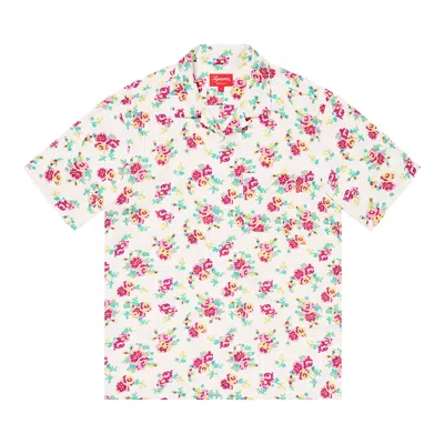 Pre-owned Supreme Floral Rayon Short-sleeve Shirt 'white'