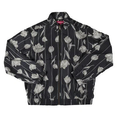 Pre-owned Supreme Floral Silk Track Jacket 'black' | Men's Size M