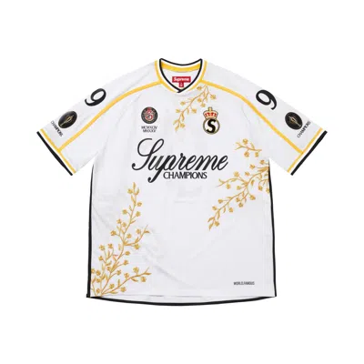 Pre-owned Supreme Floral Soccer Jersey 'white' | Men's Size L