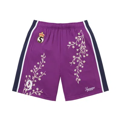 Pre-owned Supreme Floral Soccer Short 'purple' | Men's Size Xxl