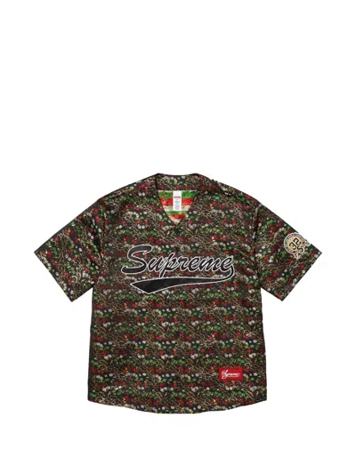 Supreme Floral-jacquard Jersey In Black