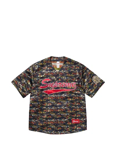 Supreme Floral-jacquard Jersey In Black
