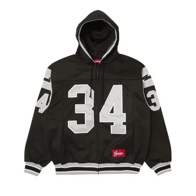 Pre-owned Supreme Football Zip Up Hooded Sweatshirt 'black'