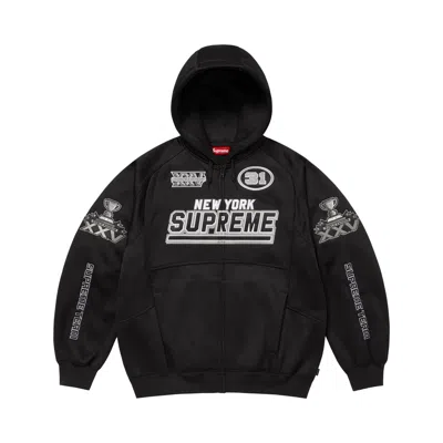 Pre-owned Supreme Football Zip Up Hooded Sweatshirt 'black' | Men's Size Xxl