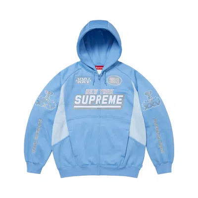 Pre-owned Supreme Football Zip Up Hooded Sweatshirt 'light Blue' | Men's Size M