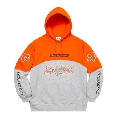Supreme Fox Racing Hooded Sweatshirt 'orange Grey'