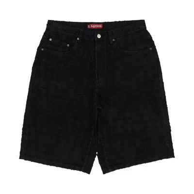 Pre-owned Supreme Frayed Croc Baggy Denim Short 'black' | Men's Size 32