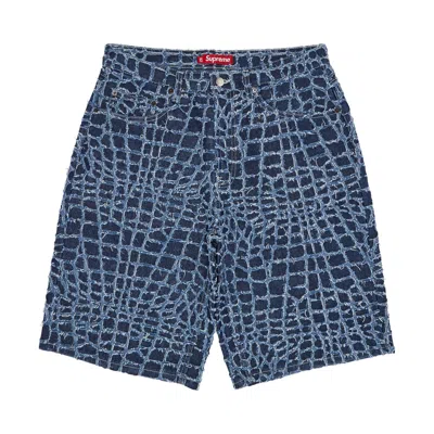 Pre-owned Supreme Frayed Croc Baggy Denim Short 'indigo' | Blue | Men's Size 32