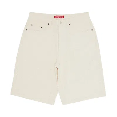 Pre-owned Supreme Frayed Croc Baggy Denim Short 'natural' | Cream | Men's Size 30 In White