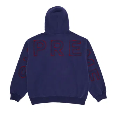 Pre-owned Supreme Frayed Hooded Sweatshirt 'washed Navy' | Blue | Men's Size S