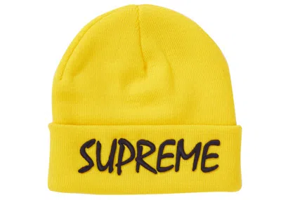 Pre-owned Supreme Ftp Beanie In Yellow