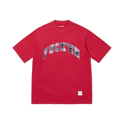 Pre-owned Supreme Fuck Em Plaid Short-sleeve Top 'red' | Men's Size M