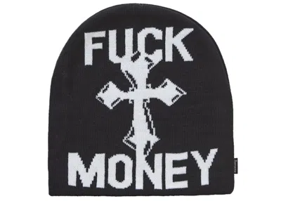 Pre-owned Supreme Fuck Money Beanie In Black