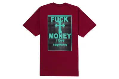 Pre-owned Supreme Fuck Money Tee Cardinal