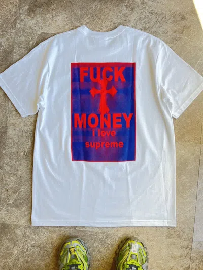 Pre-owned Supreme Fuck Money Tee L In White